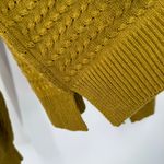 DKNY Sweater Size Extra Small Cold Shoulder Buckle Belt Chartreuse Knit Fall Photo 8