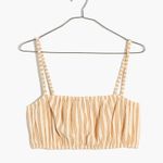 Madewell Crop Top Womens L Earthen Sand Bubble Stripe Cover Up Tank Light B1 Photo 0