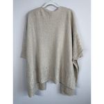 Marla Wynne Tan Boxy Cardigan Poncho Open Front w Pockets Size M/L Linen Blend Size L Photo 1