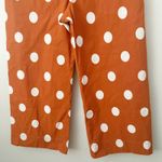 Anthropologie MAEVE x  | The Colette Wide-Leg Pants Linen Orange White Dot | 32 Photo 3