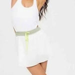 Elegant White Jumpsuit with Green Accents Size L Photo 0