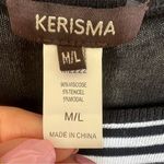 Kerisma NWT Black and White Monochrome Striped Knit Long Sleeve Top Medium Large Photo 1