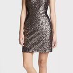 Aidan Mattox  Illusion Sequined Sheath Mini Dress Sleeveless Black Gold US 0 Photo 0