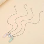 Silver Heart Best Friend Crystal Stone Necklaces Photo 2