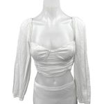 Princess Polly NEW  Ashton White Long Sleeve Corset Bustier Blouse Crop Top Sz 2 Photo 0