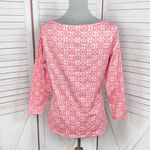 Vineyard Vines  Sankaty Printed Boat Neck Shirt Coral Pink Small Photo 3