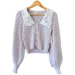 Anthropologie Balloon Sleeve Collared Cargidan Lilac Size M NEW Photo 1