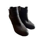 Kenneth Cole Reaction Brown Pebbled Leather Wedge Heel Ankle Boots Size 8.5 Photo 1