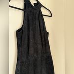Vintage 1990s West Bay Sport Bay Black Halter Suede Leather Dress, Size 8 Photo 2