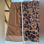 Vintage Tan Black Leopard Print Wrap Scarf with Gold Dot Bead Details Brown Photo 3