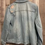 Denim & Co Embroidered Button Front Jean Jacket Blue Size L Photo 4