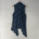 Wild Coast Blue Stretch Knit Open Front Sleeveless Draped Cardigan Shark Bite Size L Photo 6