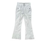 frame denim Le Crop Flare Leg Jean Womens 27 Blanc White Triple Button Tie Waist Photo 1