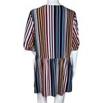 Lane Bryant Lane Bryant Shirt Women 18/20 Multicolor Illusion Stripe Peplum Tunic Faux Wrap Photo 3