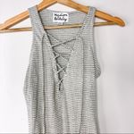 Nordstrom Madison & Berkeley Stripe Lace Up Bodysuit Photo 5