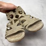 Donald Pliner Sundance Donald J Pliner Delite Metallic Suede Leather Gladiator Wedge Sandals 8 Photo 7