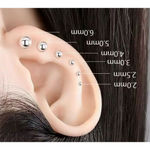 Boutique NEW Rhodium 925 Sterling Silver Ball Stud Earrings Classic Round‎ Sphere, 6mm Photo 6