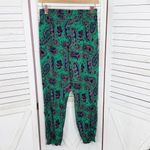 Aerie Paisley Print Harem Jogger Pants Green Pink Blue Small Pull On Elastic Photo 4