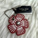 Coach  Silver Tea Rose Flower Floral Bag Charm Hang Tag Photo 0