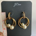 J.Crew NWT  Roma Pearl Gold Ring Earrings Stud Photo 6