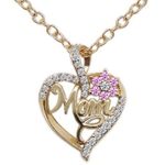 Mother's Day MOM Heart Pendant Cooper Necklace Women's Festival Gift New Gold Photo 2