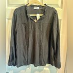 Kaileigh  Charcoal Eyelet Blouse Photo 0