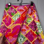 Lilly Pulitzer Lily Pulitzer Reversible Wrap Mini Skirt Giraffe Wildlife Animal Floral Print Photo 1