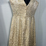 An Original by “Meg” Vintage 1970s Gold Brocade Dress See Measurements EUC Size M Photo 0