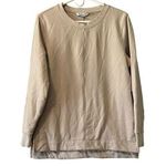 Athleta  Retroplush Crewneck Sweatshirt Women Size Medium Beige Preppy Athleisure Photo 0
