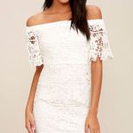 Lulus White Lace Off-the-Shoulder Dress Photo 0