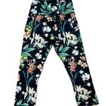 Ododos Floral Tropical Print Capri Leggings Size Medium Black Photo 1