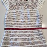 Betsy and Adam  Lace White Overlay Dress Size 8‎ Photo 3