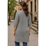 Apt. 9  Medium Gray Cardigan Open Front Lightweight Knit Drape Street Style BOHO Photo 3
