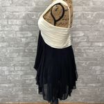 MM Couture Ivory and Black Cocktail Dress Photo 2