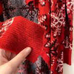 Bethany Mota  snowflake red black white knit cardigan sweater classic vintage Photo 6