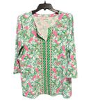 Lilly Pulitzer  Karina Tunic L UPF 50+ Chillylilly Just Wing It Green Botanical Photo 1