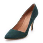 Madewell  The Mira Suede Point Toe Heels in Green‎ Size 6 Photo 0