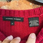 Jeanne pierre  womens crewneck basket weave rounded hem sweater red small Photo 1