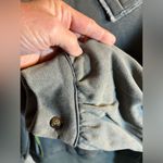 POL  NEW pullover vneck, stitching is lime green and grey: color vintage moss: MD Photo 7