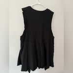 VTG FOCUS Button Down Tank Top Retro Funky Ribbed Cardigan Tank Black Size L XL Photo 5