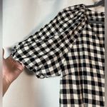 ZARA  Black and White Buffalo Plaid Gingham Puff Sleeve Dress Medium Photo 7