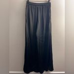 CAROLINE CONSTAS Black wide leg flowy Pull On pants silky elastic waist XS Photo 2