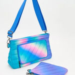 Think Royln Front Zip Wallet Rainbow Crossbody Bank Street XL Purple Photo 0