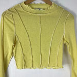 Twiin Cropped Sheer Top Medium Yellow Photo 3
