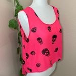 Ali & Kris Ali Kris Skull Hot Pink High Low Sheer Tank Top Photo 3