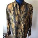 Current/Elliott NWT  Snake Print Long Sleeve Cotton Shirt Photo 1