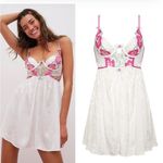 For Love & Lemons White Chemise with Pink Lace Photo 1