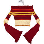 Somedays Lovin Some Days Lovin - Even Closer Knitted Stripe Off The Shoulder Top in Red Yellow Photo 0