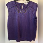 CHAUS NEW YORK Purple Embellished Sleeveless Blouse XL – Dressy Work to Evening Top Photo 6