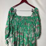 Cara Cara Green Jazzy Smocked Cotton Voile Midi Dress sz L Size L Photo 6
